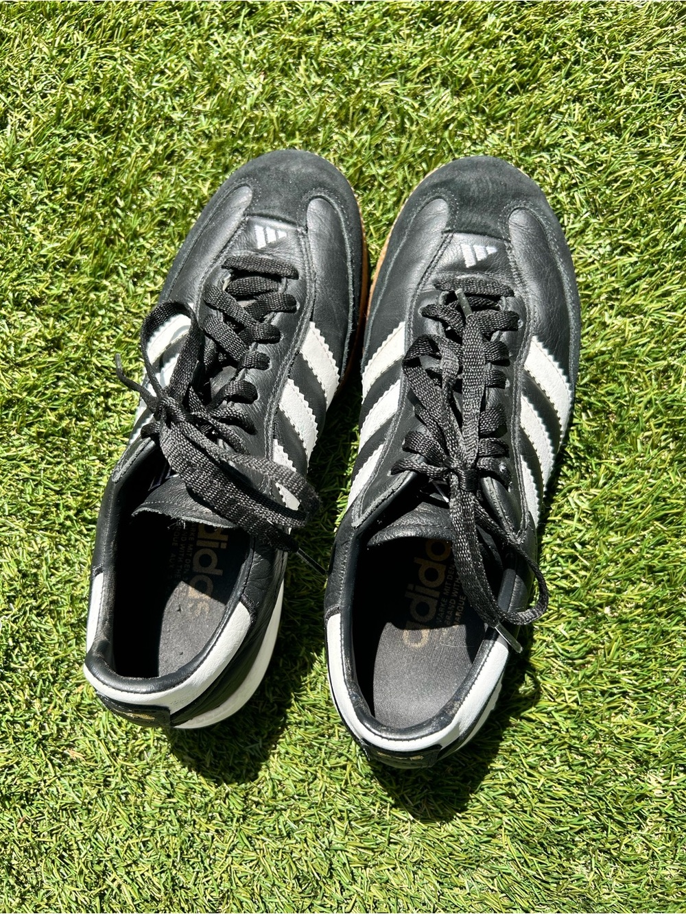 adidas Men’s Black Sneakers with White Stripes